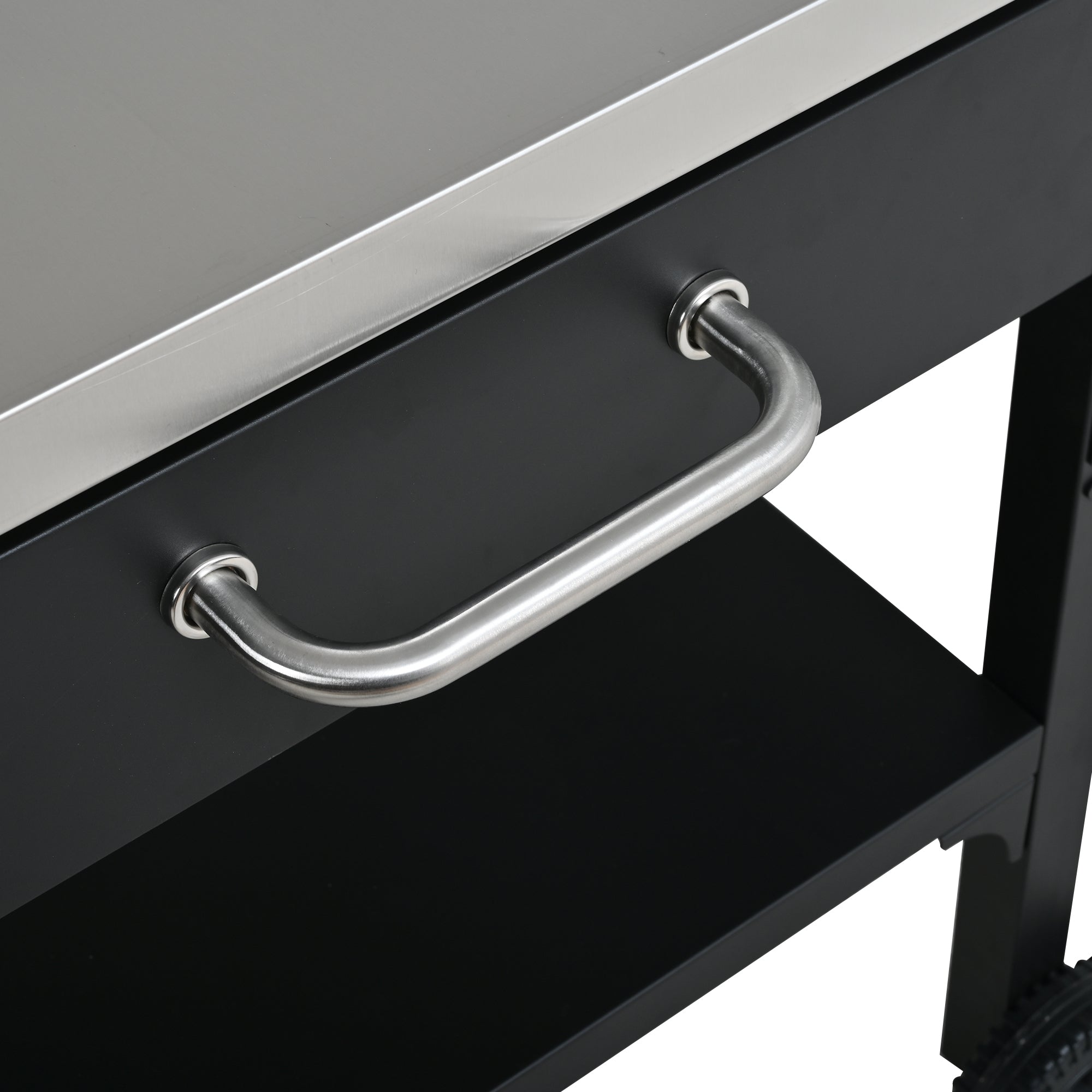 Foldable BBQ cart with storage, portable for backyard & patio cooking
