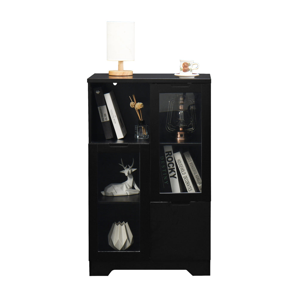 Modern MDF Painted Cabinet with Glass Doors and Drawer