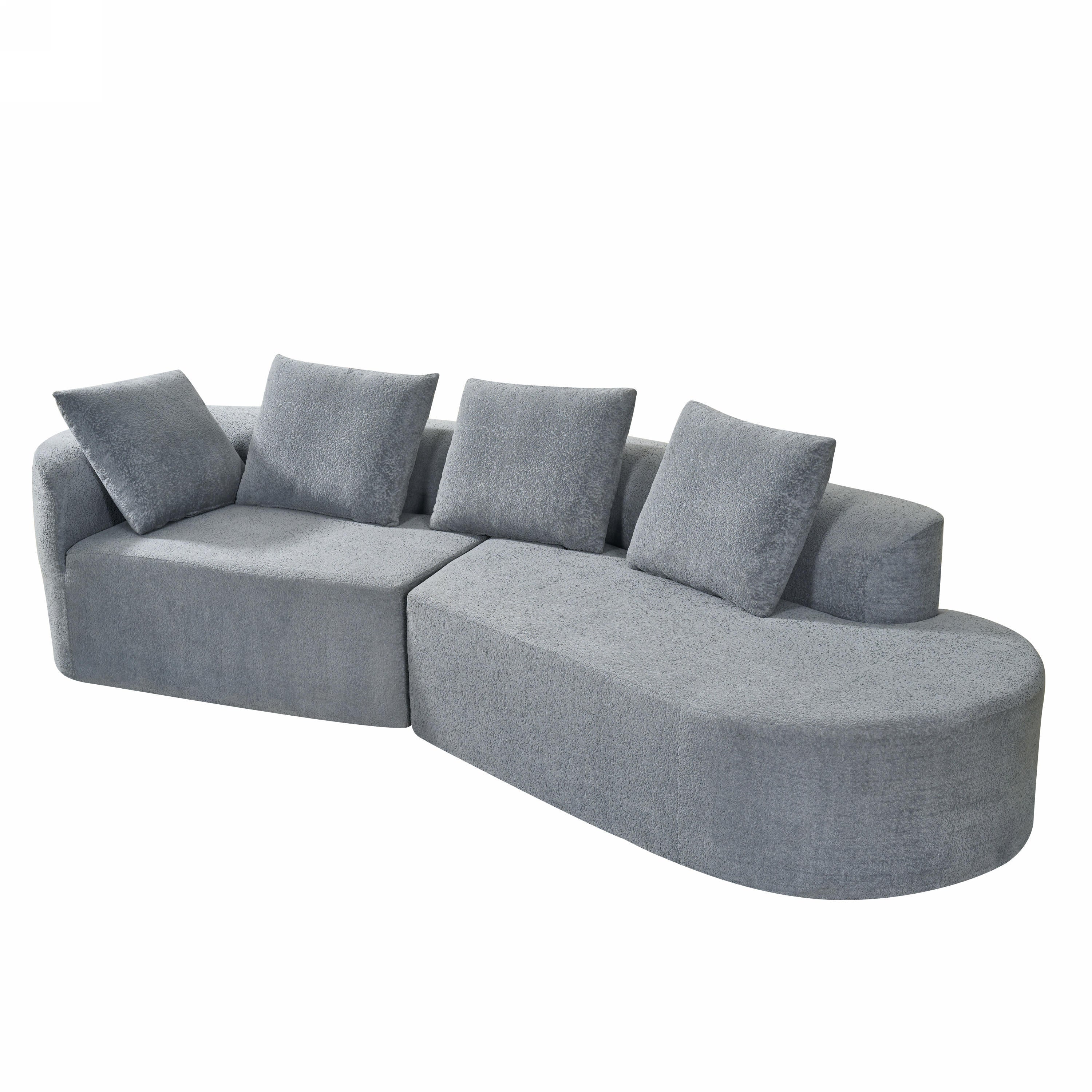 116' Modern Curved Sectional Sofa for Living Room