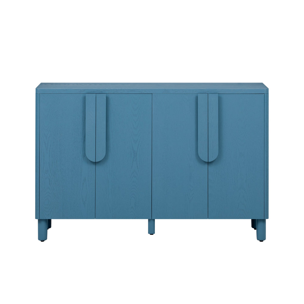 Wood Storage Cabinet with Unique Arc Handles