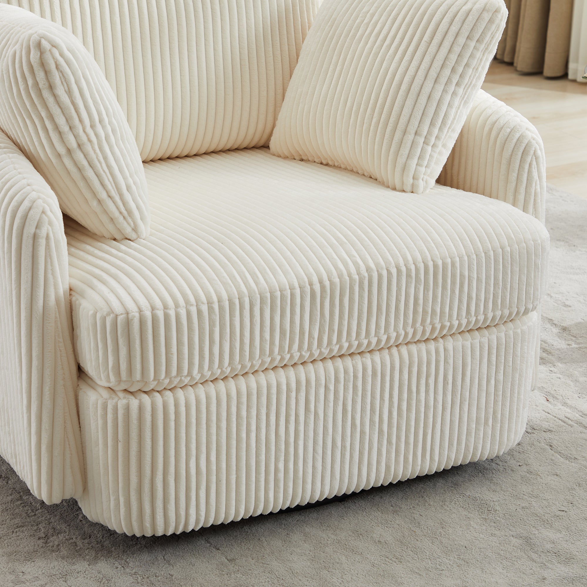 40.55'W Swivel Accent Sofa Chair with 2 Thorw Pillows