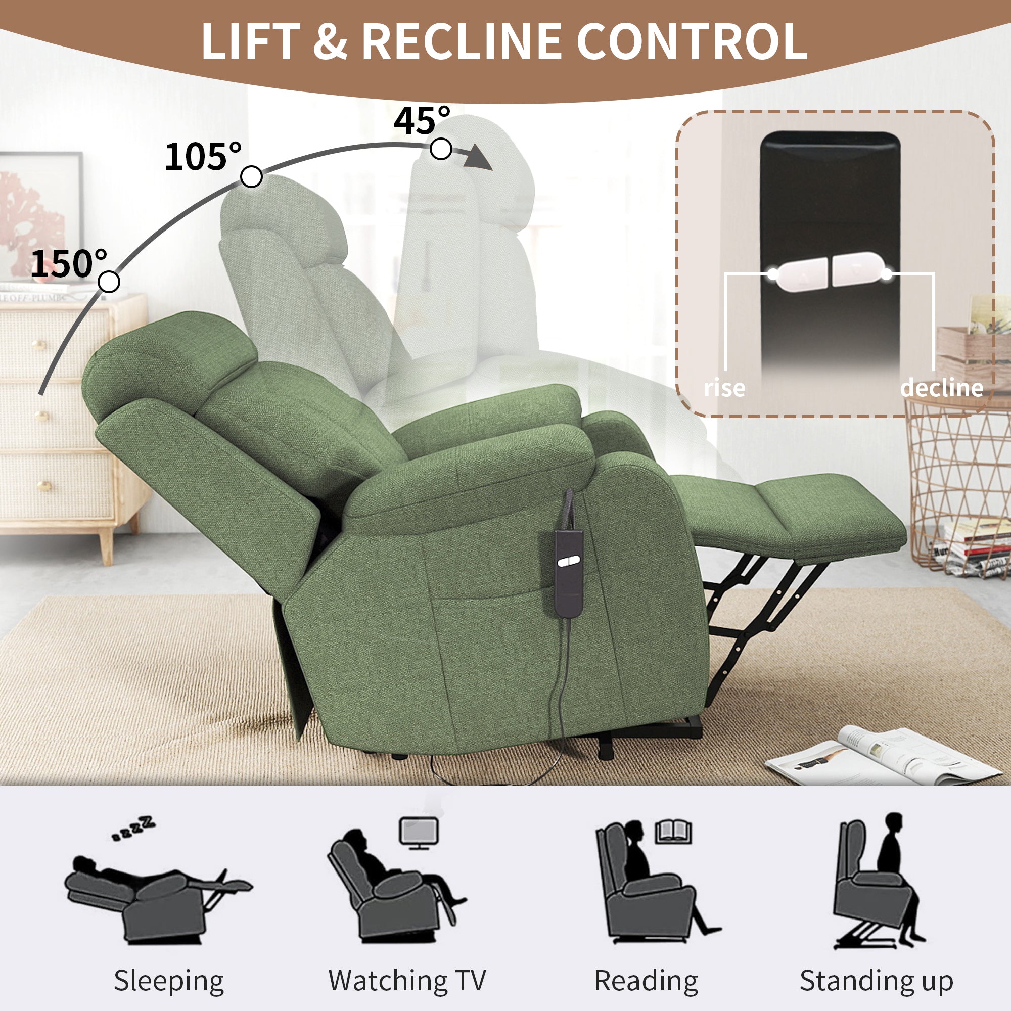 Electric Heavy Duty Lift Chair Recliners Chair for Small Spaces
