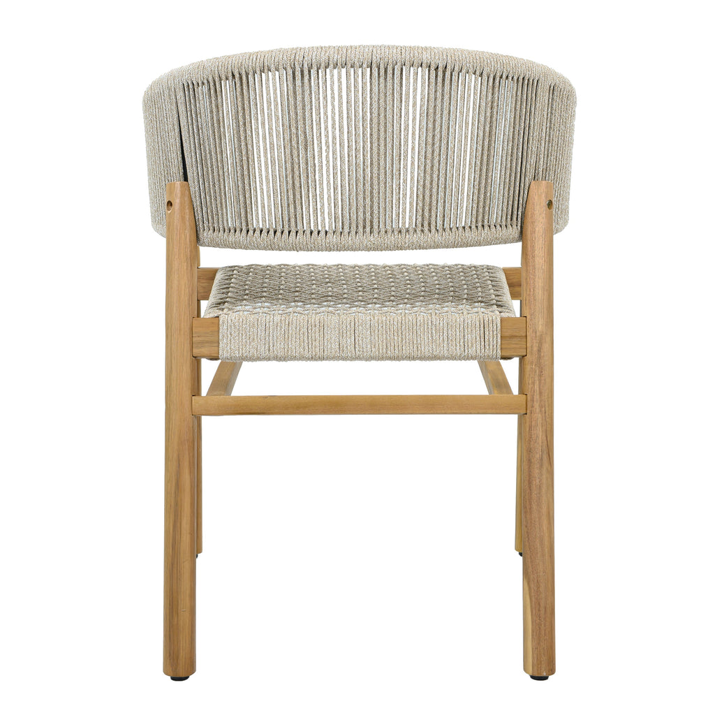2-seat Woven Outdoor Chairs, Comfy Patio Seating with Elegant Teak Finish