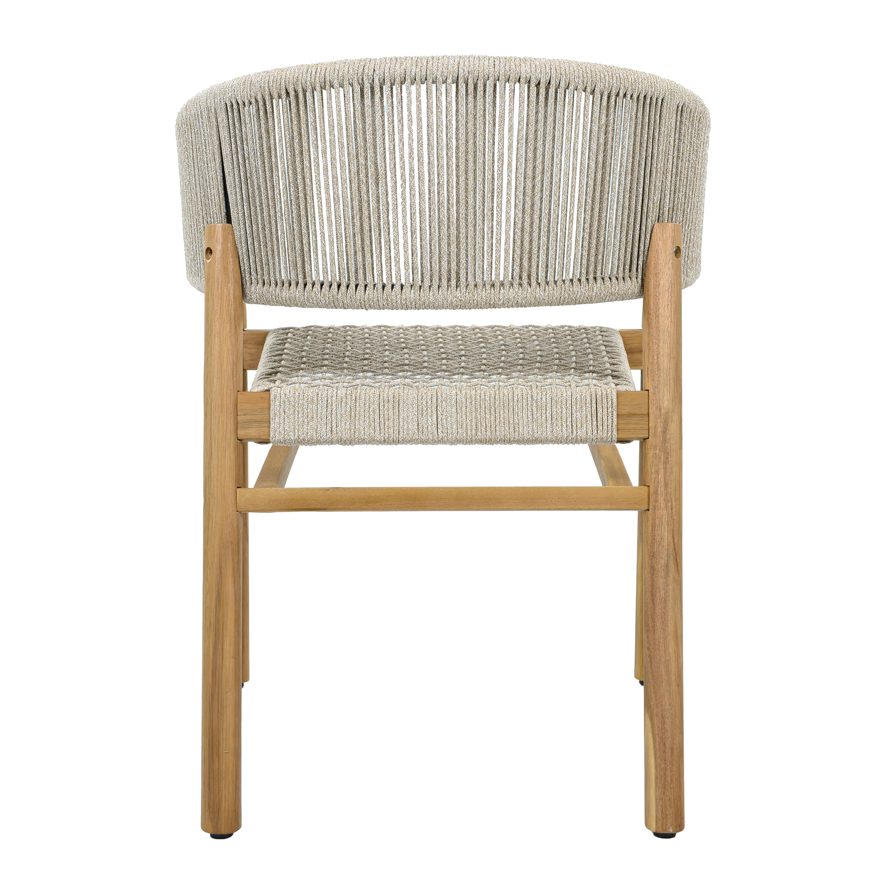 2-seat Woven Outdoor Chairs, Comfy Patio Seating with Elegant Teak Finish