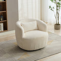 34.25' Wide Upholstered Corduroy Metal Base Swivel Soft Chair