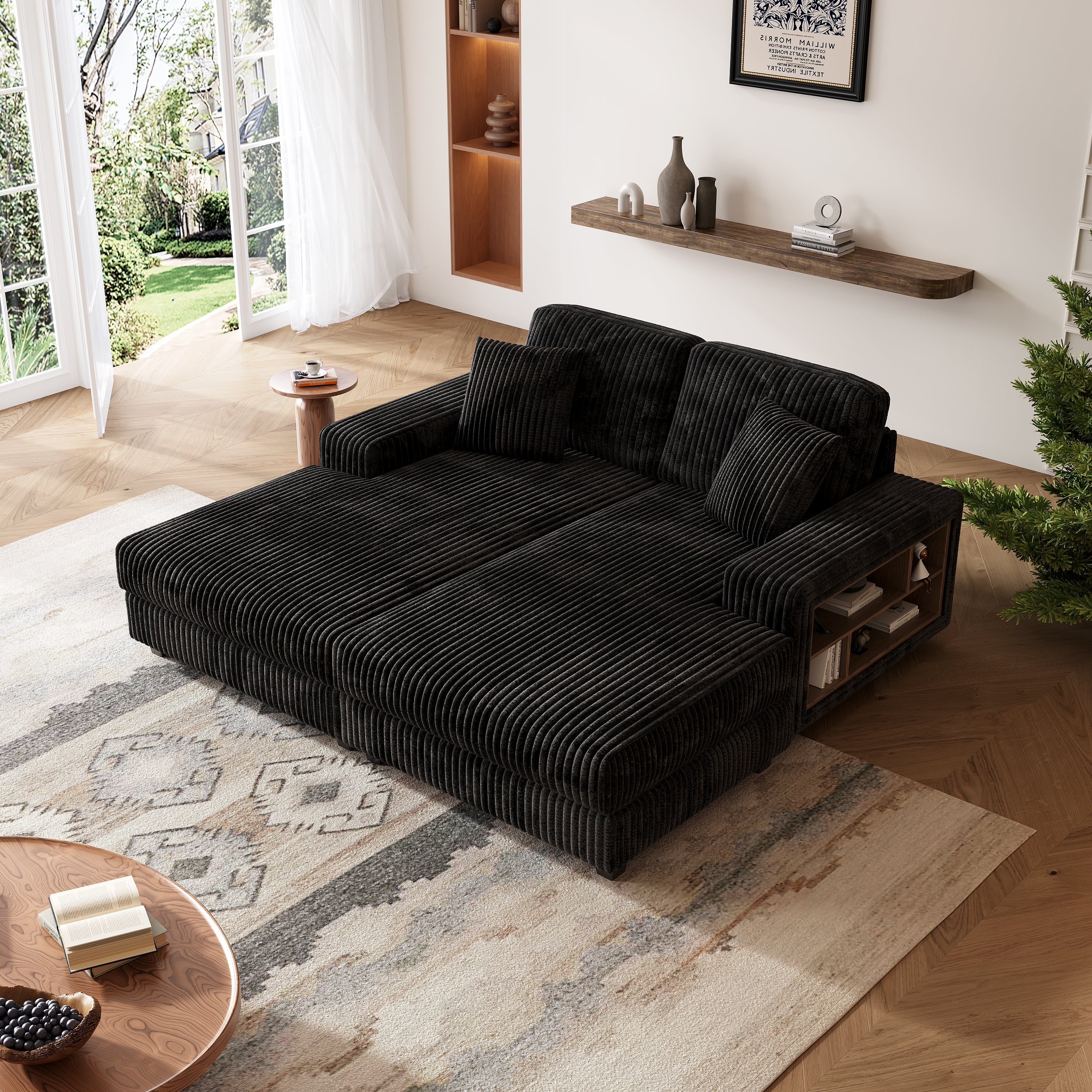 Convertible Sleeper Sectional Sofa with Storage