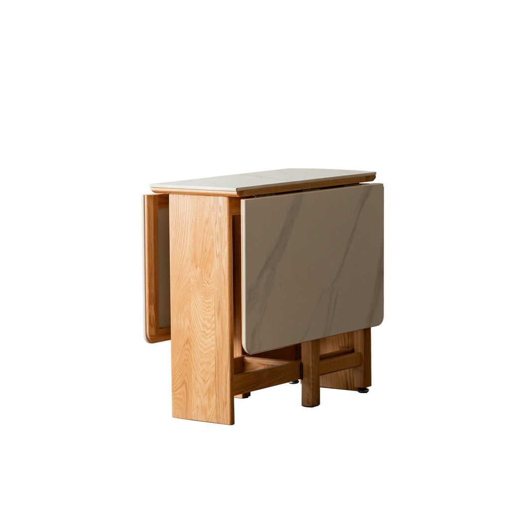 Natural Solid Oak Rock Slab Extending Dining Table
