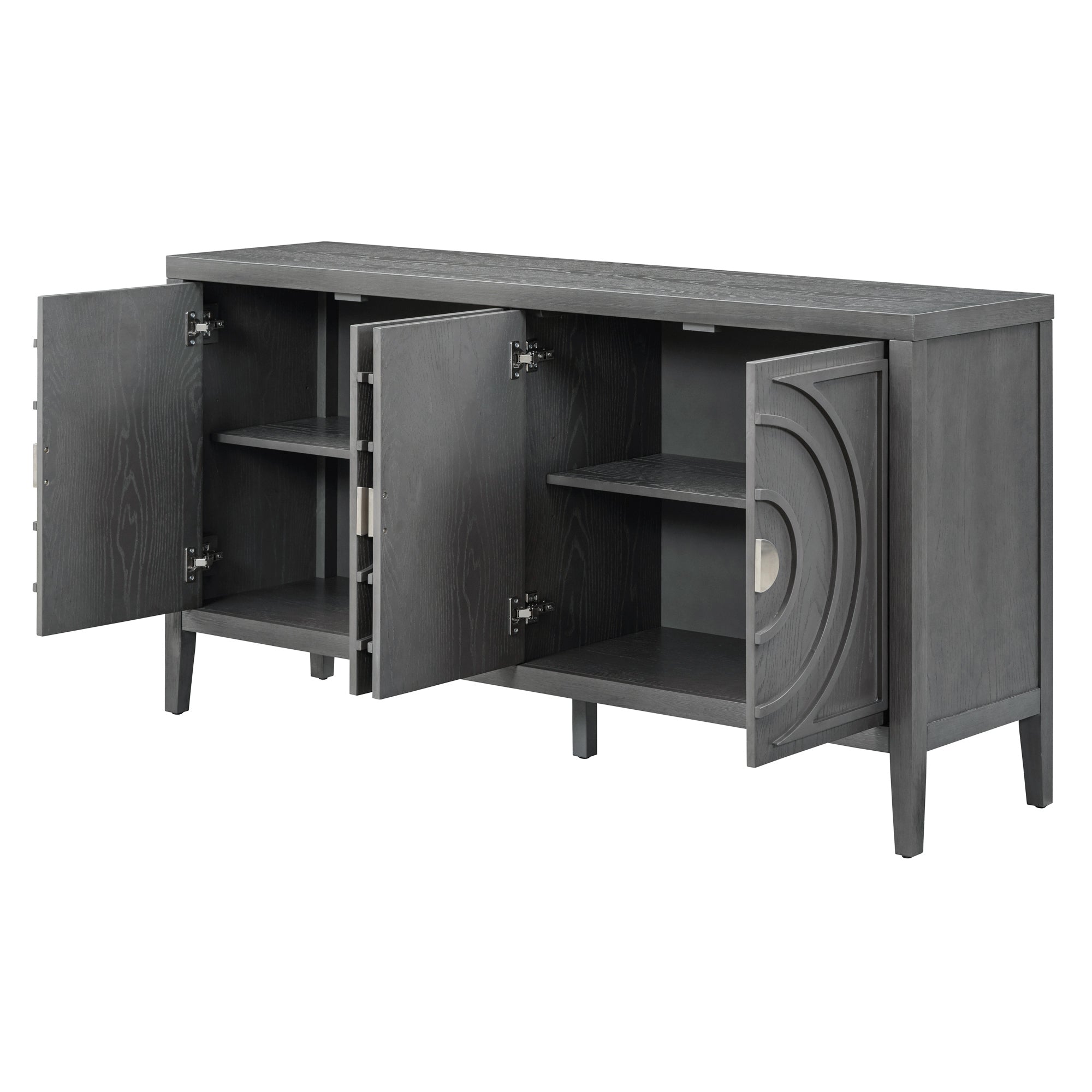 60" Circular Groove Design Sideboard Door for Living Room