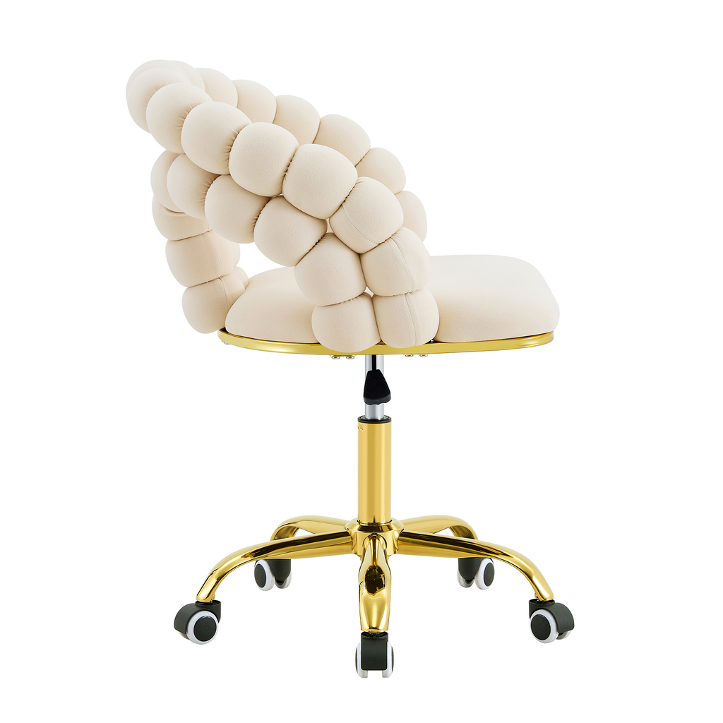Coloful Modern Velvet Adjustable Swivel Desk Chair with Bubble Back