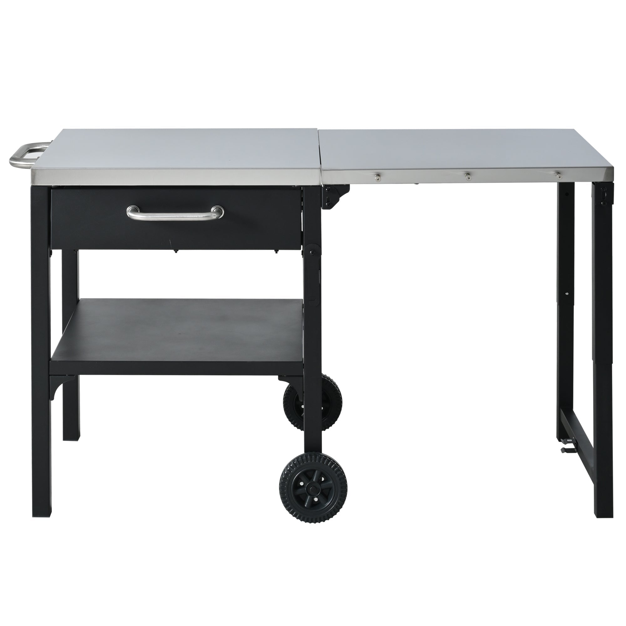 Foldable BBQ cart with storage, portable for backyard & patio cooking