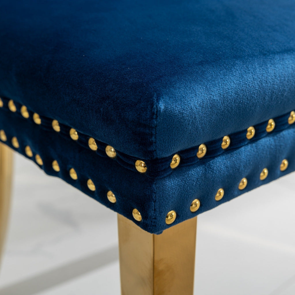 Modern High-end Tufted Solid Wood Velvet Dining Chairs (Set of 2)