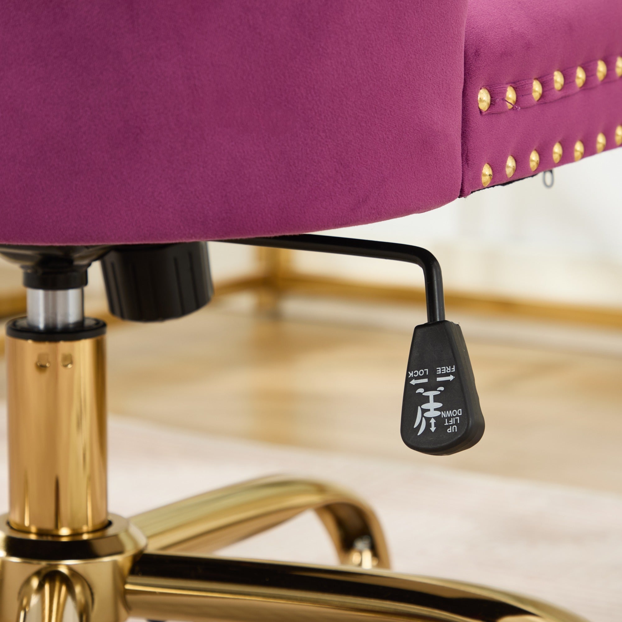 Modern Velvet Upholstered Tufted Button Home Office Chair
