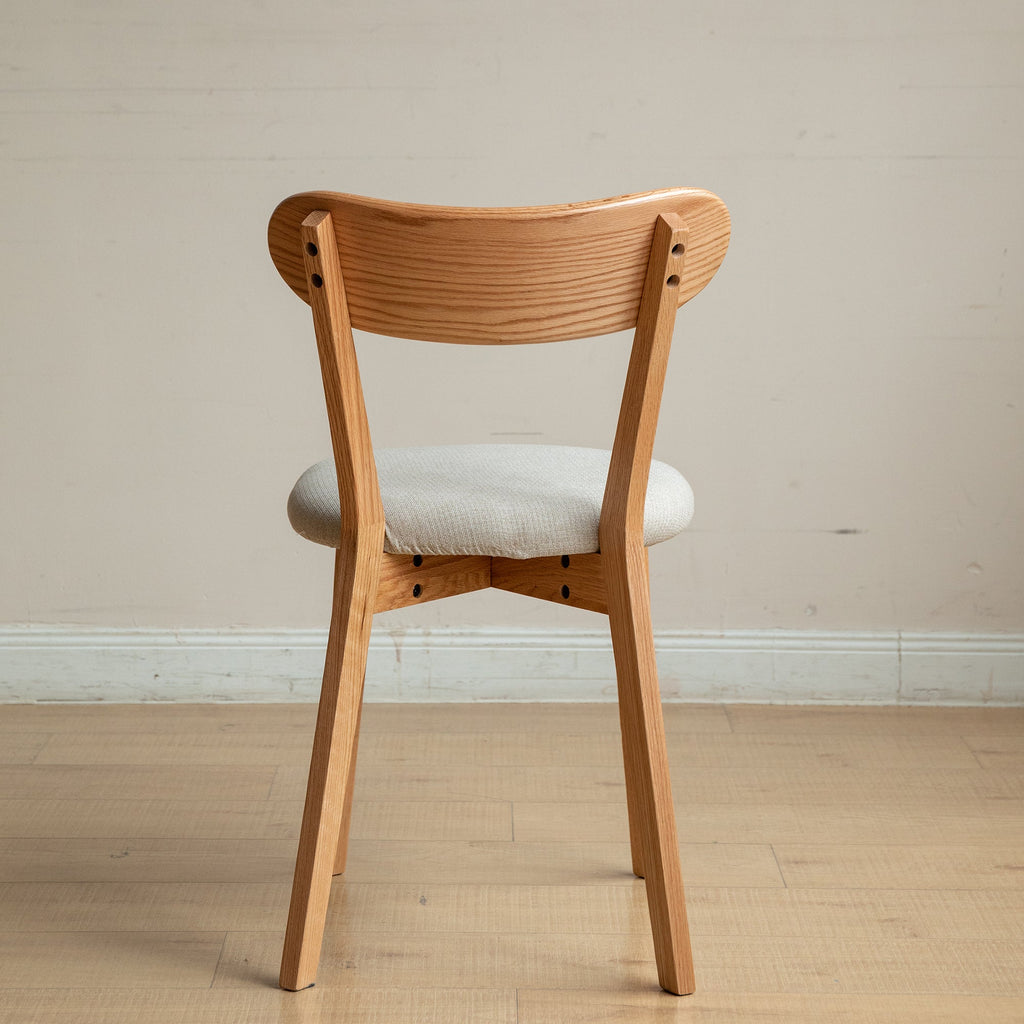 FAS Grade Oak Natural Wood  Living Room Chair with Upholstered