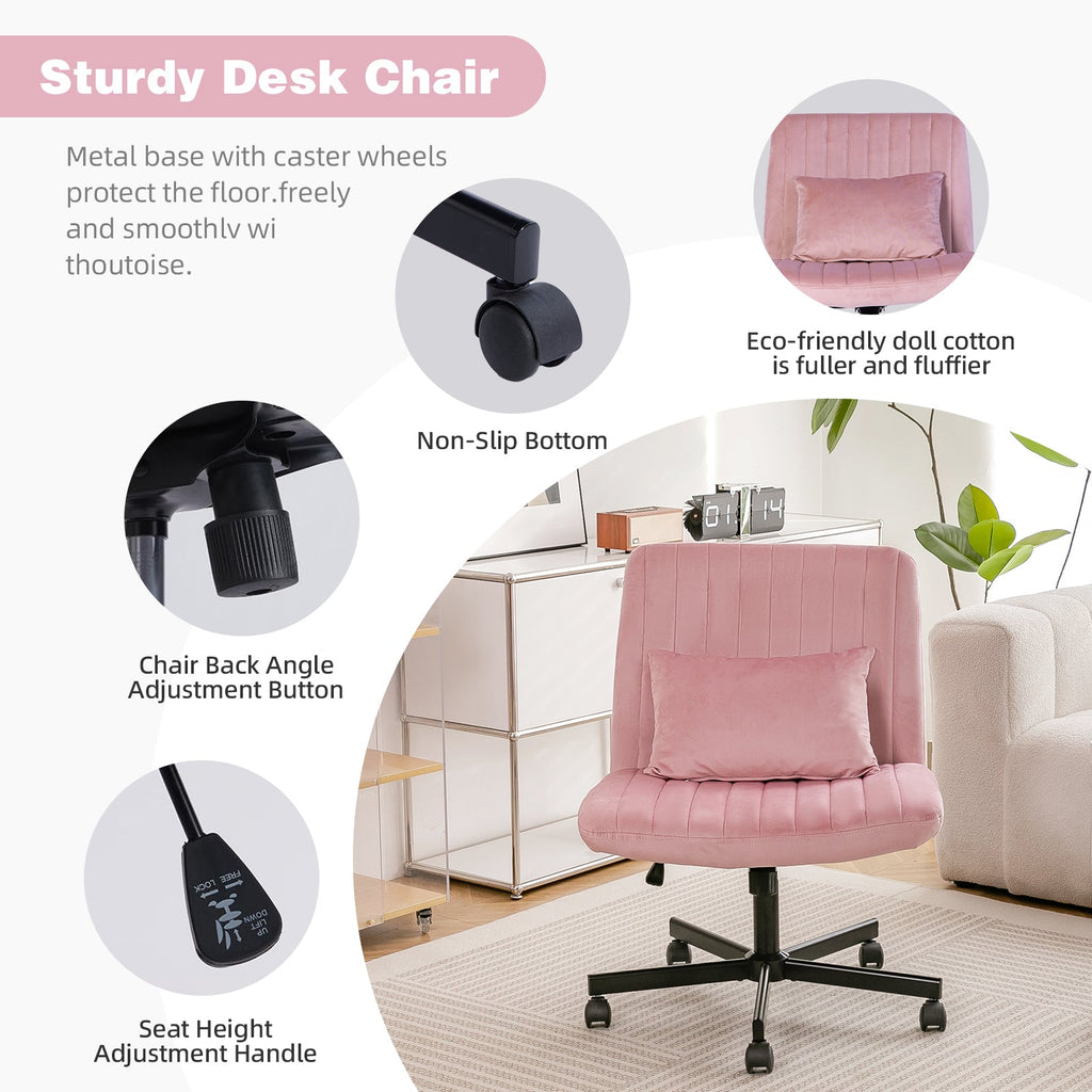 Criss Cross Armless Office Chair with Wheels