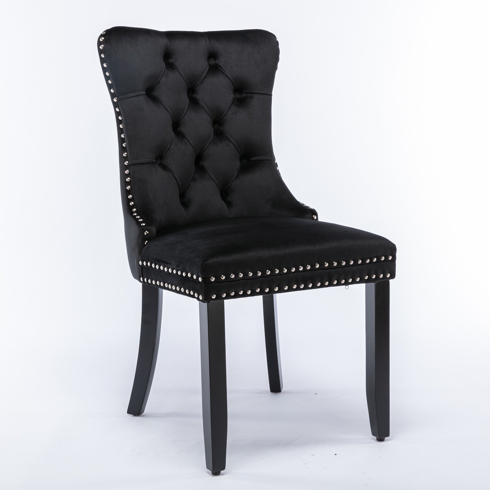 Modern High-end Tufted Solid Wood Velvet Dining Chair(Set of 2)