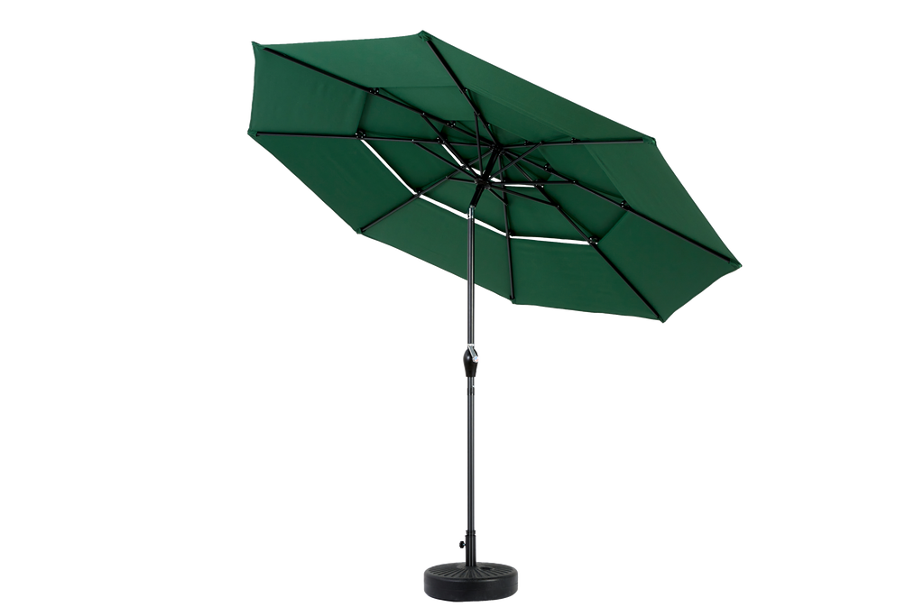 10ft 3-Tier Aluminium Patio Umbrella with Auto-Tilt (No Base)