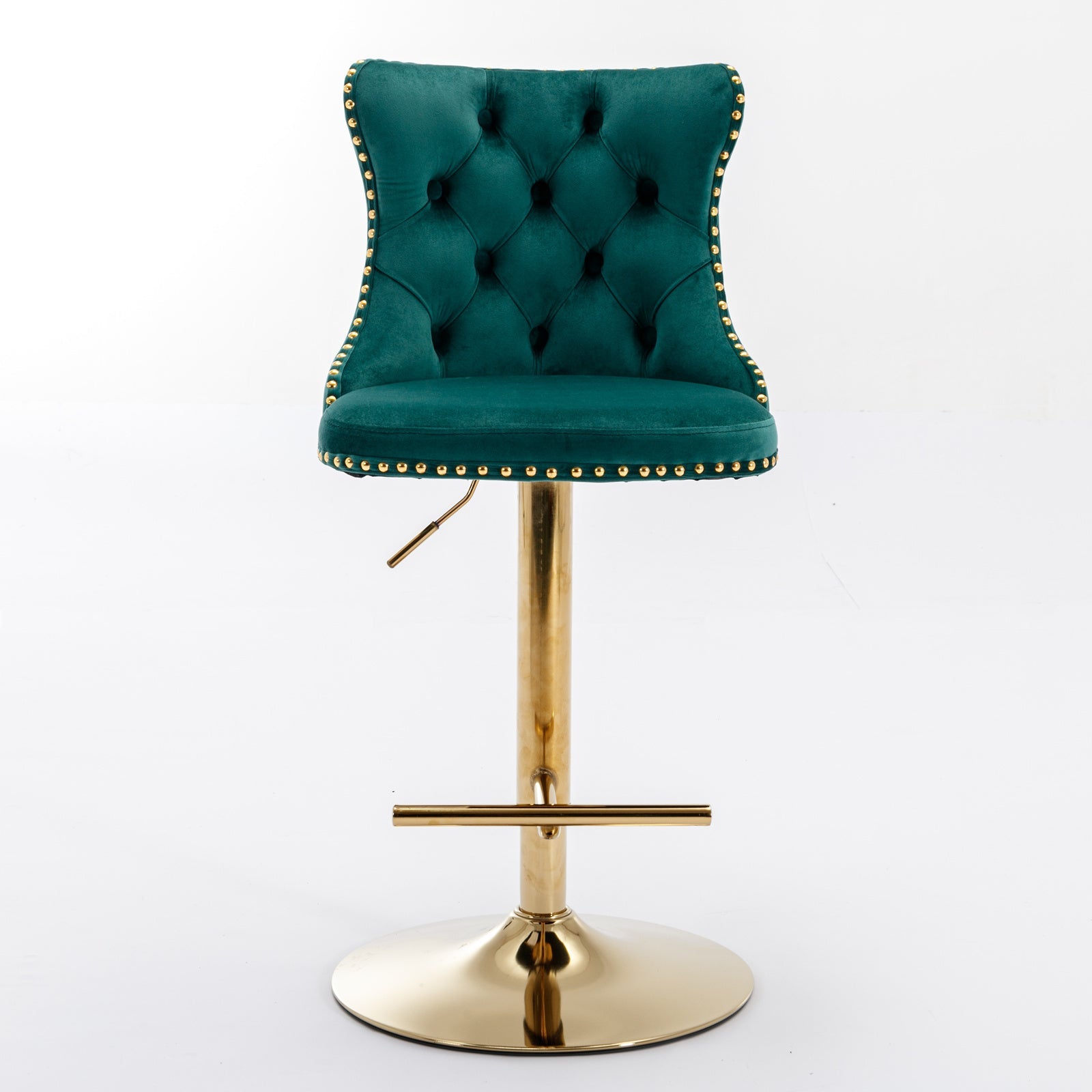 25-33 Inch Modern Velvet Swivel Barstools (Set of 2)