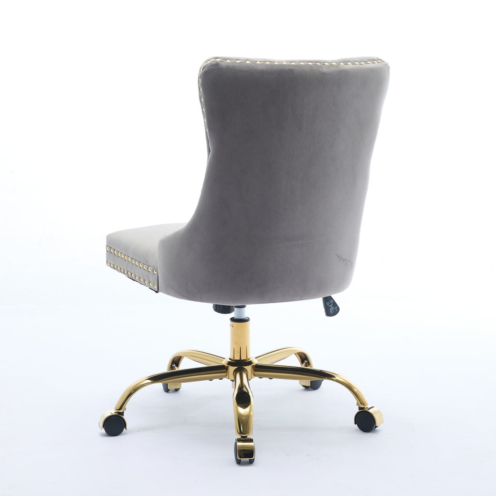 Modern Velvet Upholstered Tufted Button Home Office Chair
