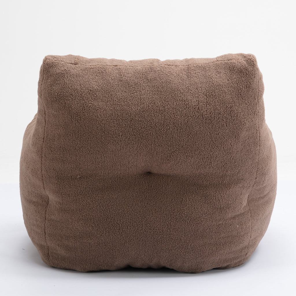 Teddy Fabric Tufted Foam Bean Bag Chair with Memory Sponge