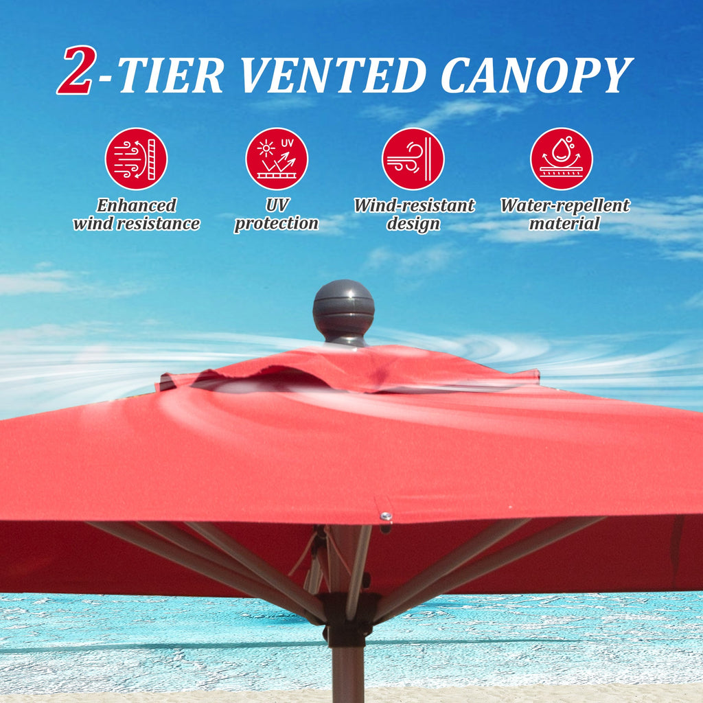 10ft Rectangle Patio Umbrella with Crank Lift and Tilt Function (Base Not Included)