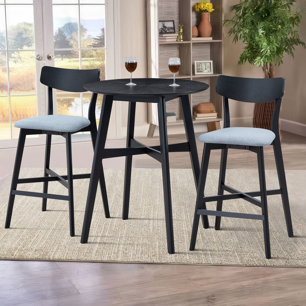 Modern Wooden Bar Chairs (Set of 2)