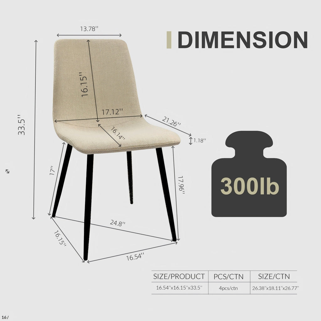 Modern Upholstered Dining Chairs Set of 4