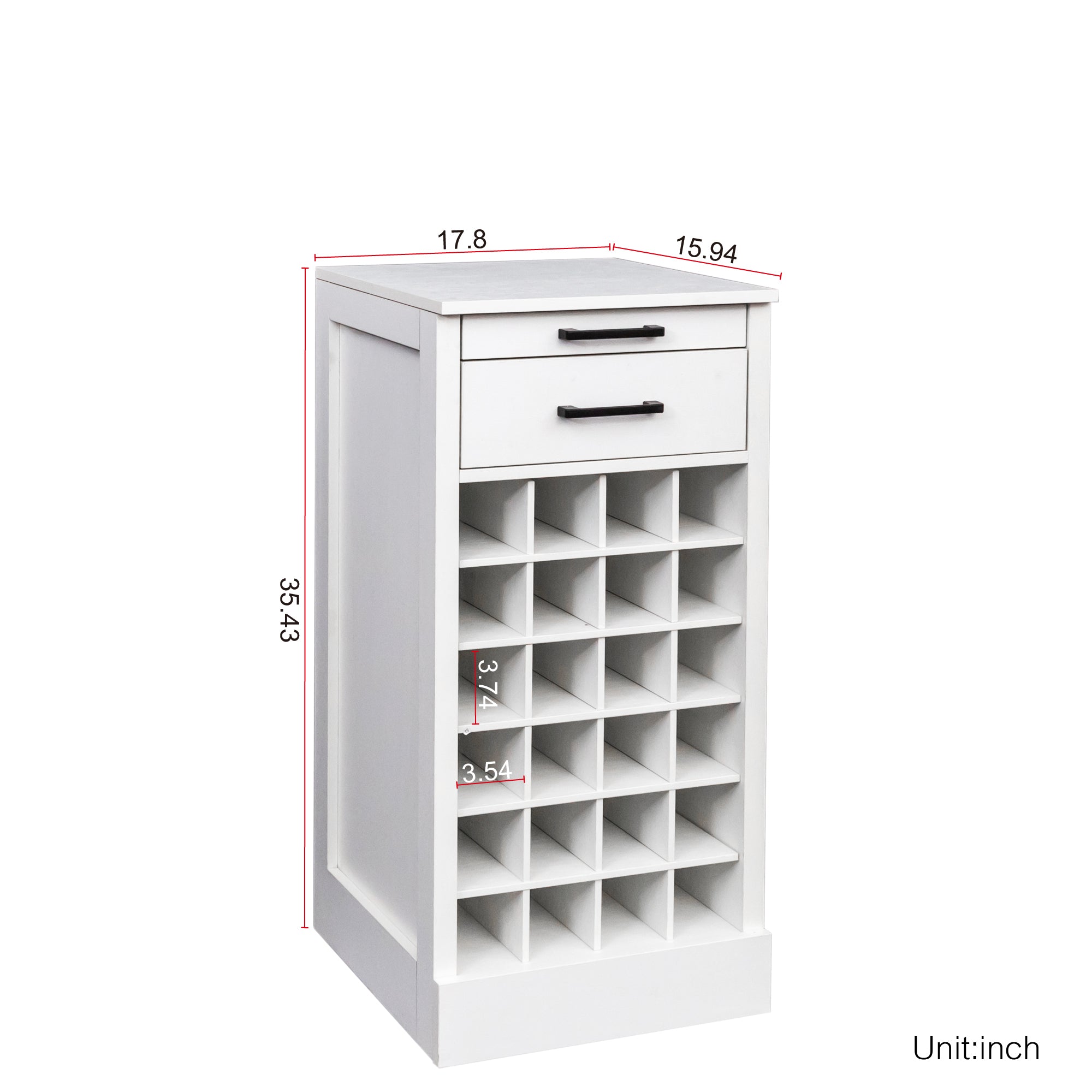 White Modular Wine Buffet Cabinet