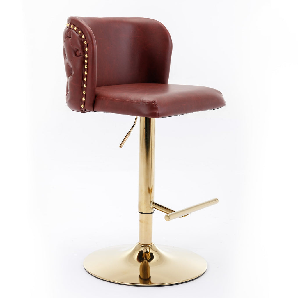 Modern PU Upholstered Bar Stools（Set of 2）
