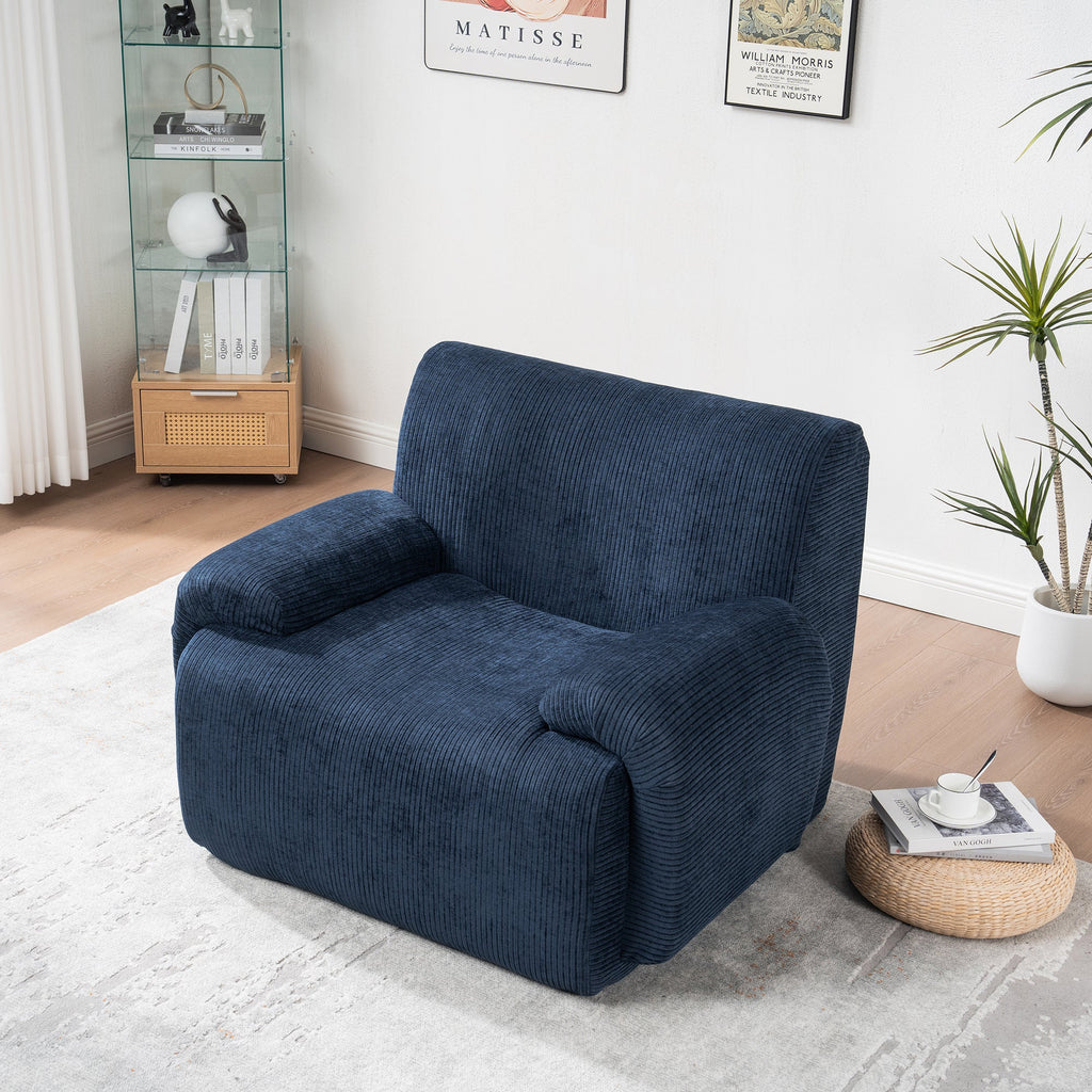 Modern Chenille Vertical Stripe Accent Chair