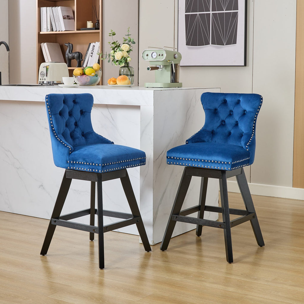 Swivel Velvet Barstools (Set of 2)