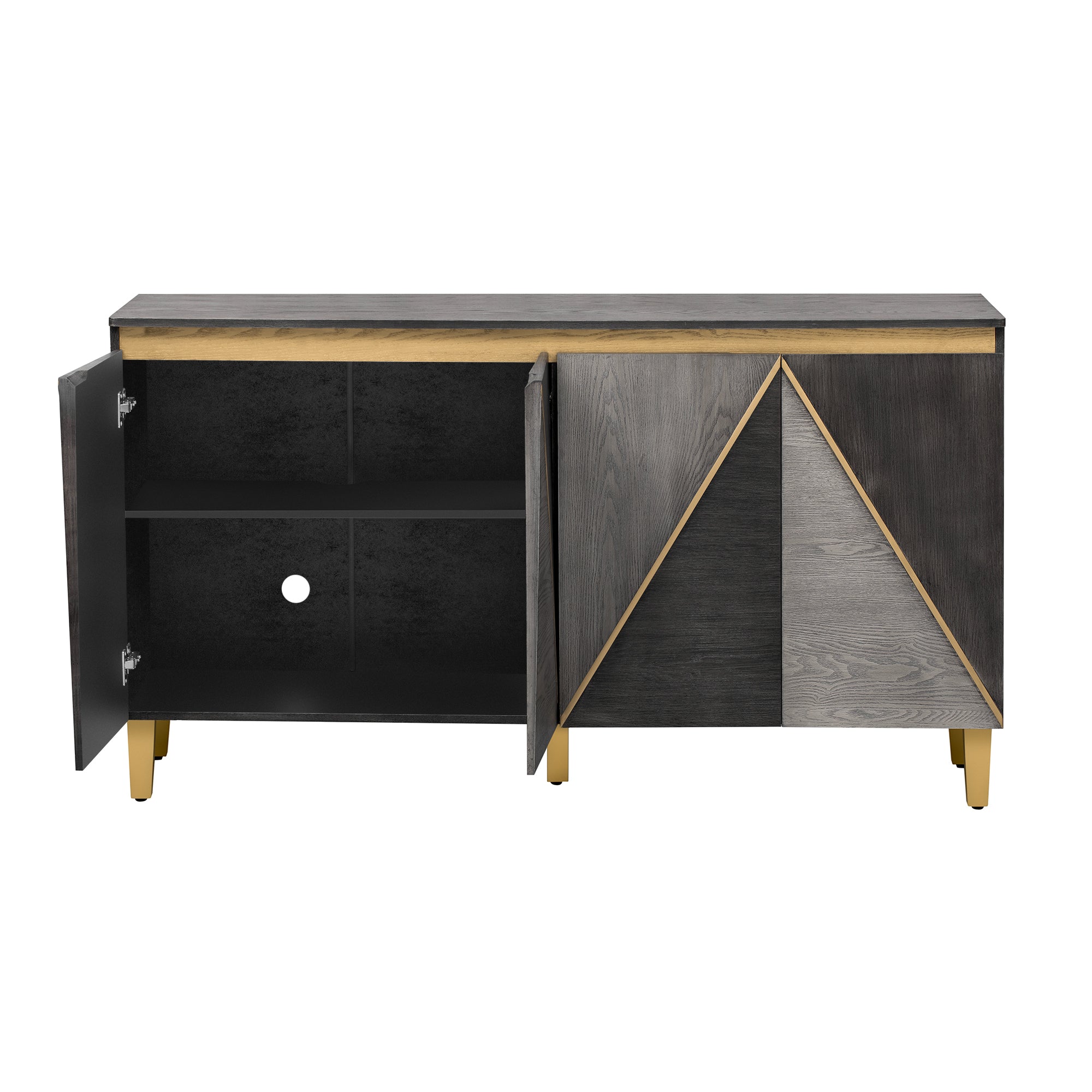 60' Retro Sideboard Cabinet with Adjustable Shelves