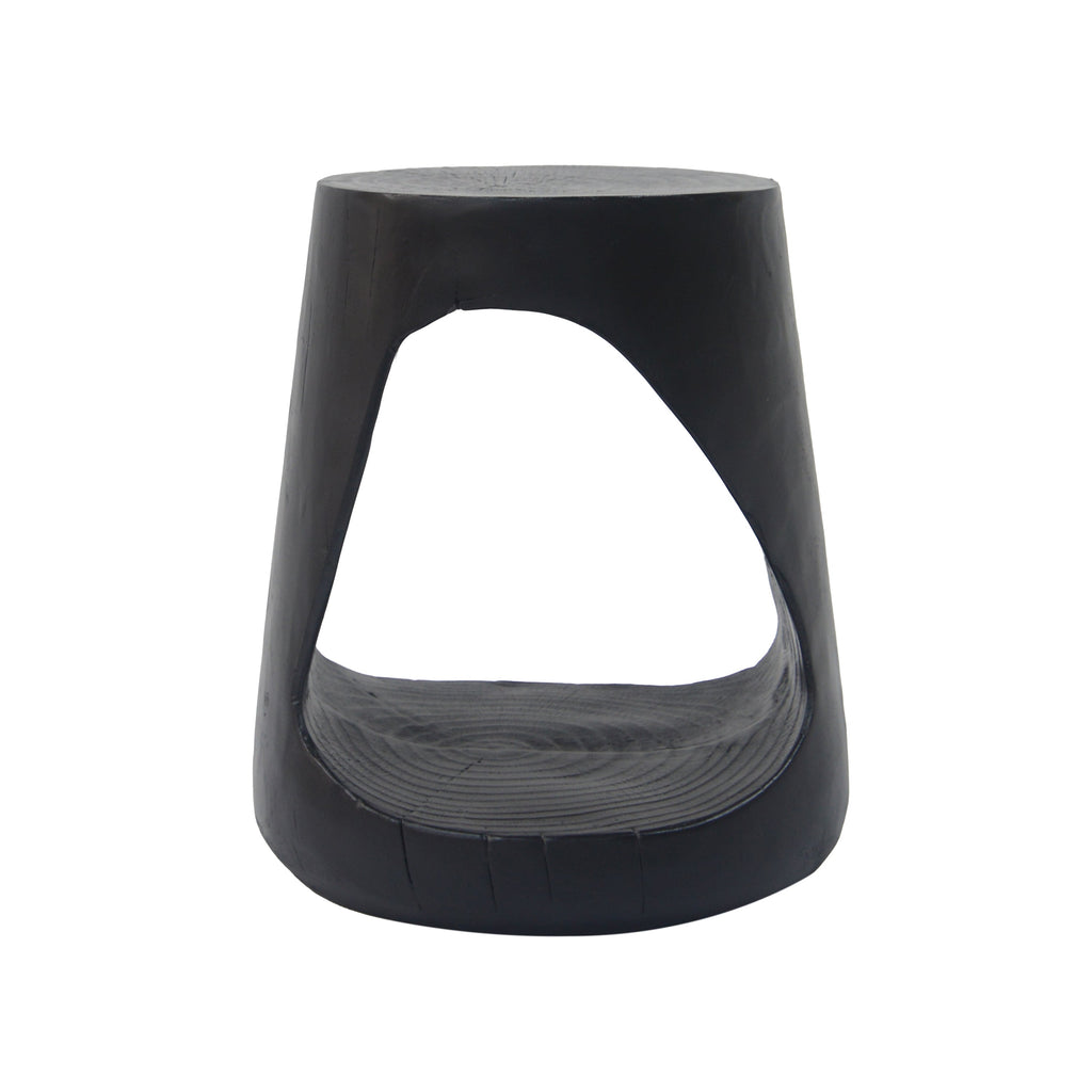 Hollow Side Table with Wood-like Texture