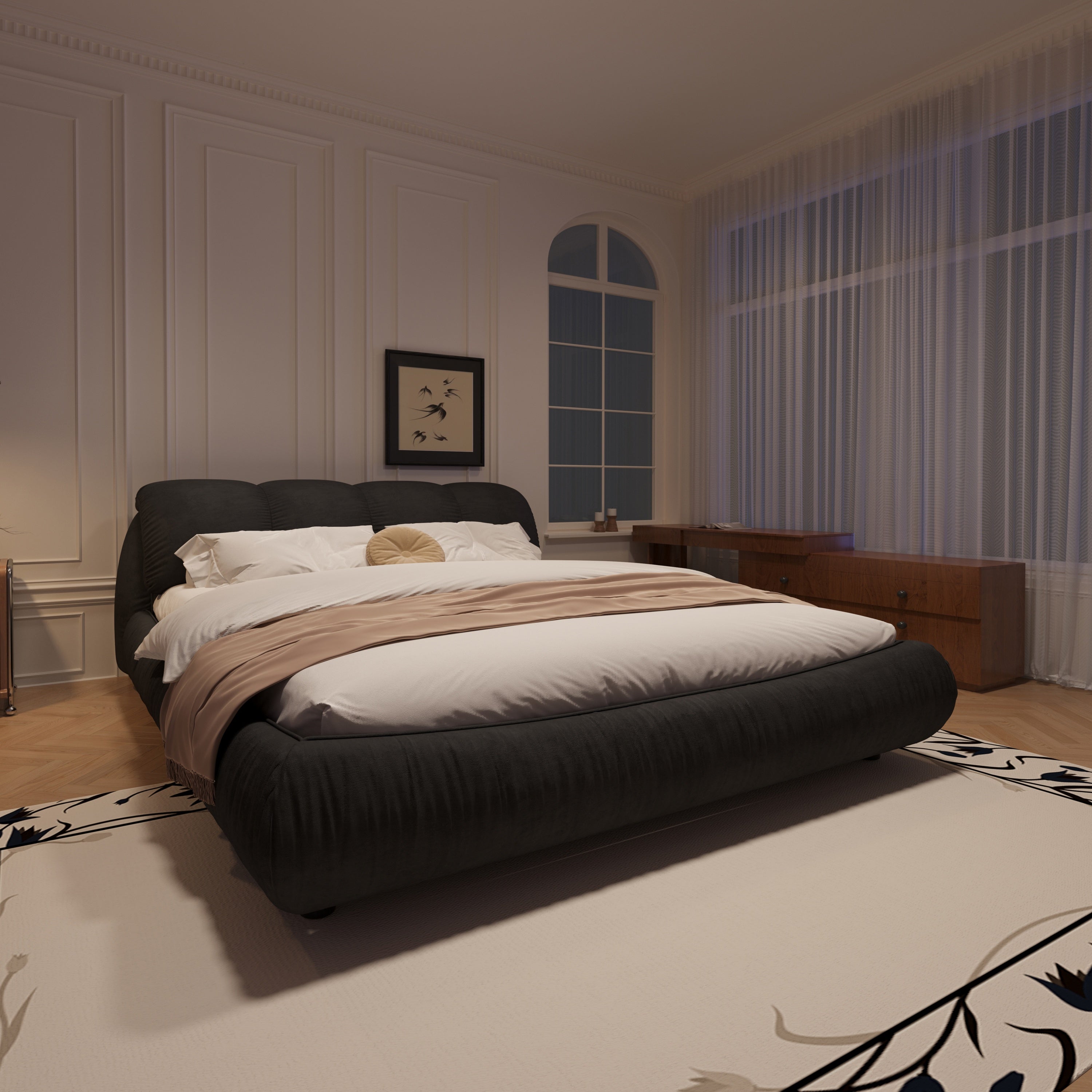 King/Queen Size Luxury Upholstered Platform Bed
