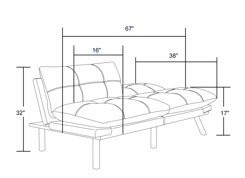 Modern Convertible Folding Modern Sofa Bed