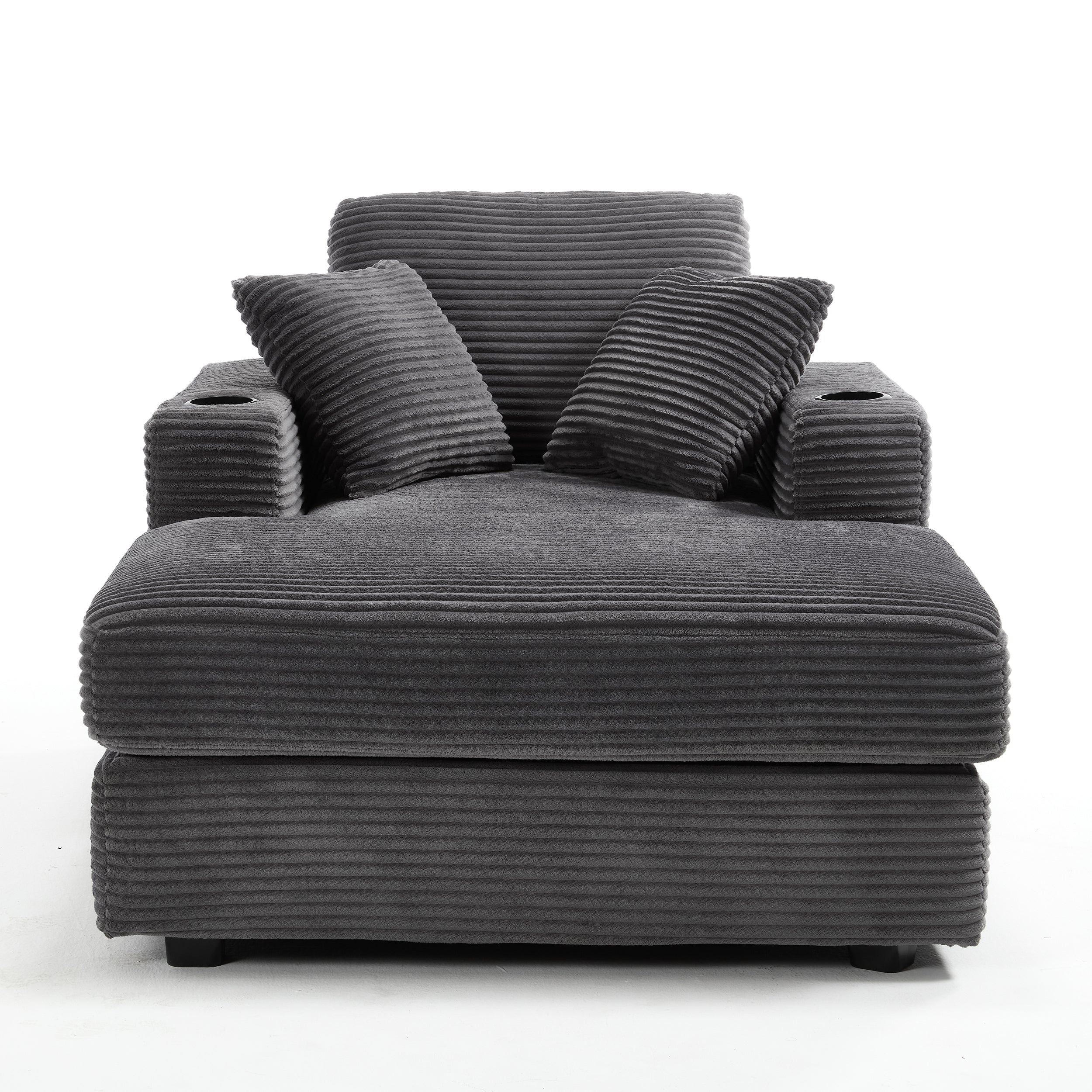 Corduroy Upholstered Chaise Lounge Sofa