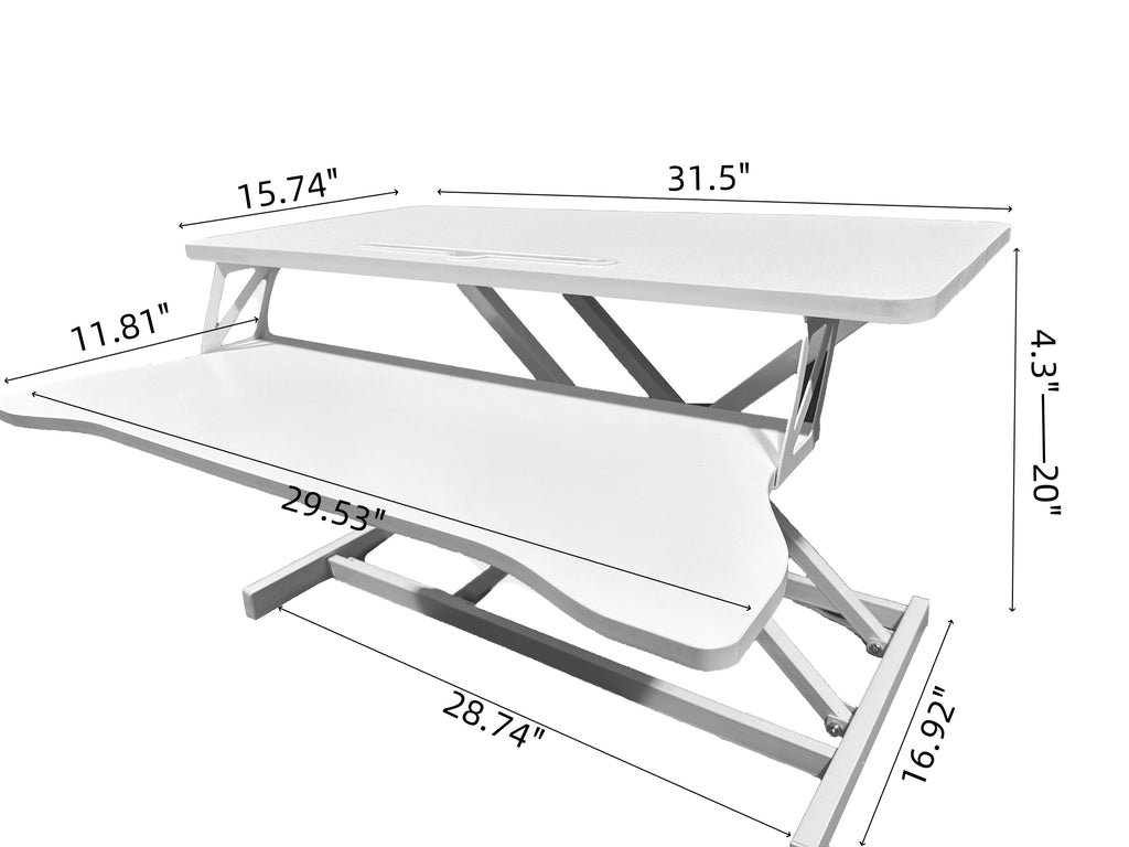32 Inch Desk Converter Height Adjustable Sit to Stand Rise