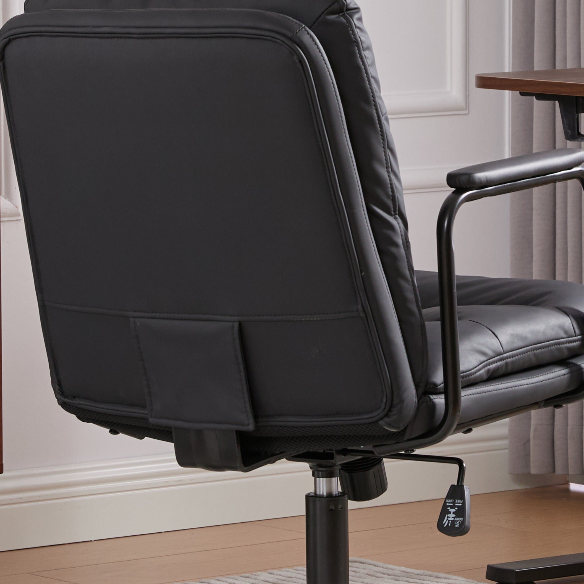 Mid Back Home Office Ergonomic PU Leather Computer Rolling Swivel Chair
