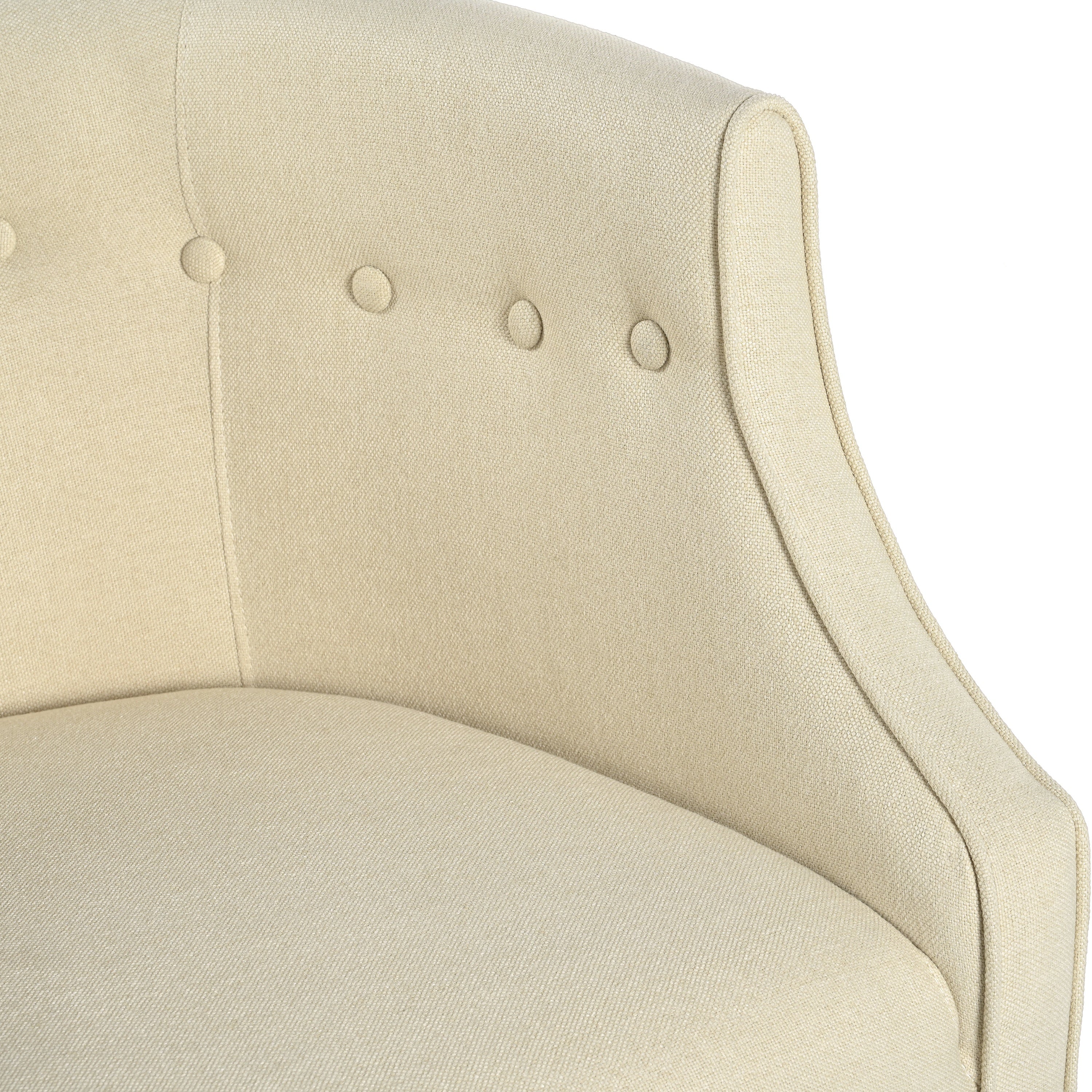 Modern Club Chair with Button-Tufted Back and Tonal Piping