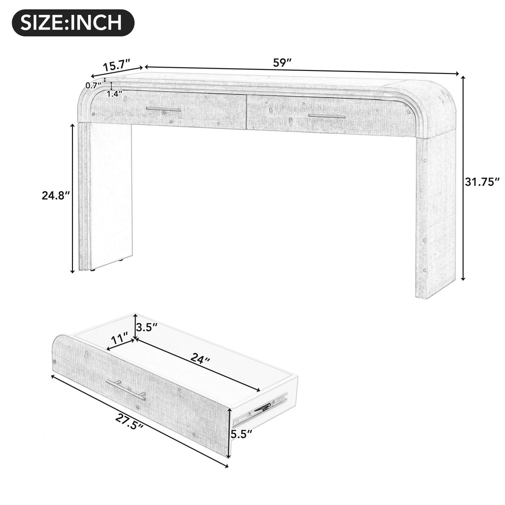 Unique Retro Silhouette Console Table with Open Style