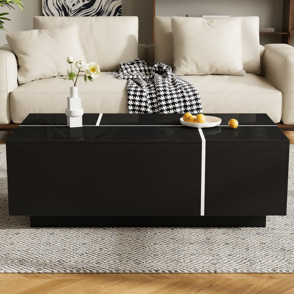 Multi-Functional Extendable Coffee Table with 2 Storage Space and Drawers