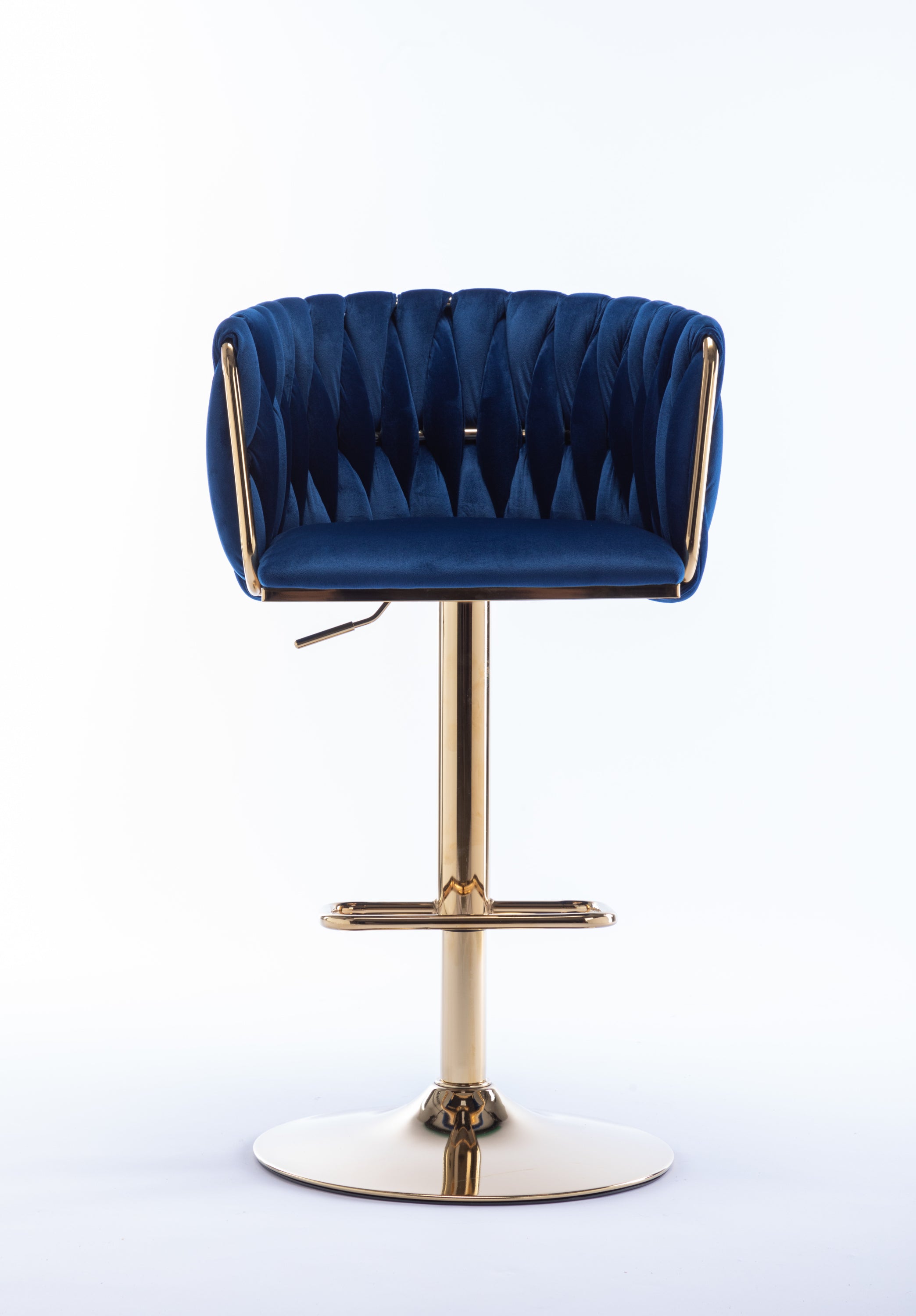 Swivel Height Adjustable Mechanical Lifting Velvet Bar Stools (Set of 2)
