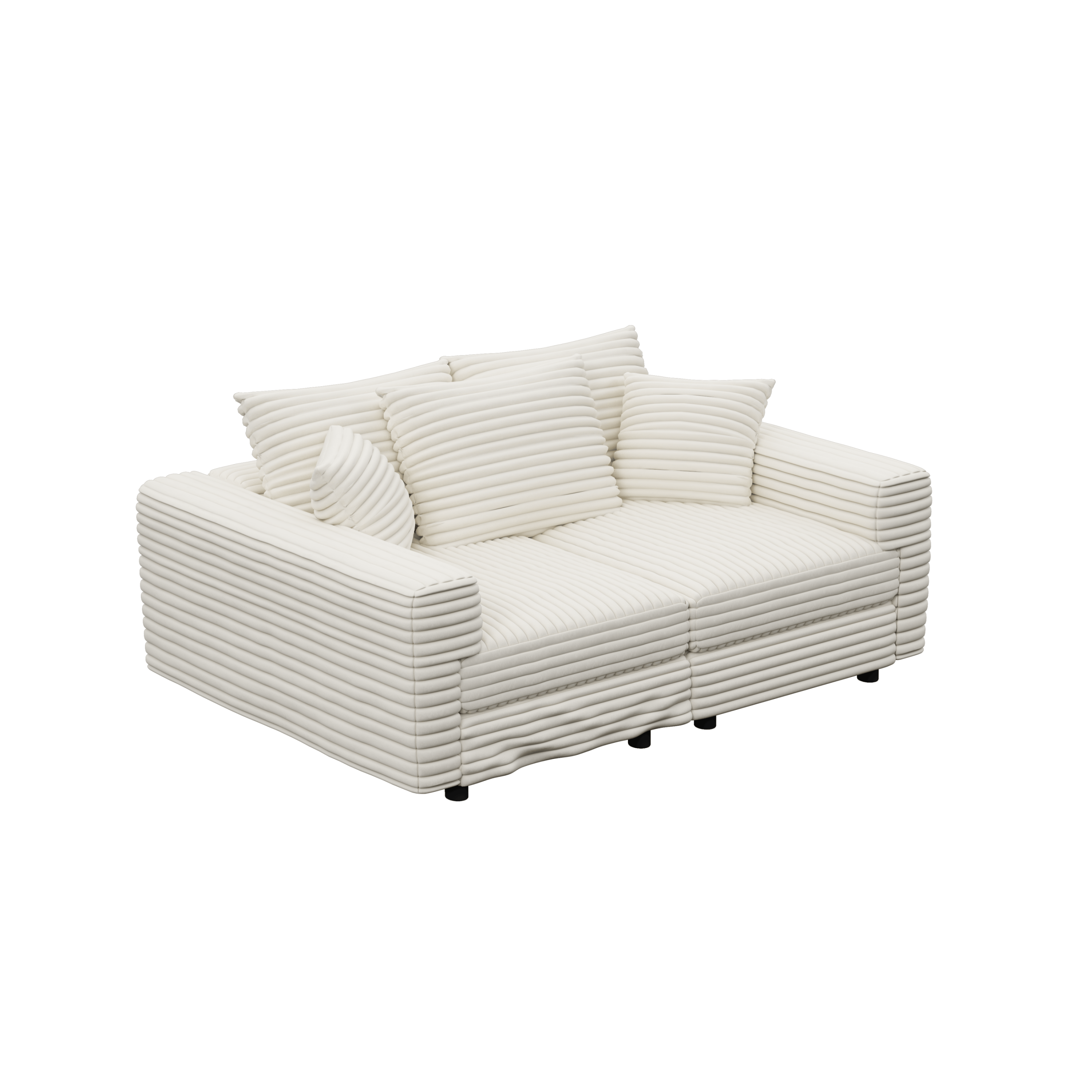 82.7' Modern Comfy Cloud Couch Sofa with Soft Pillows + Ottomans Option