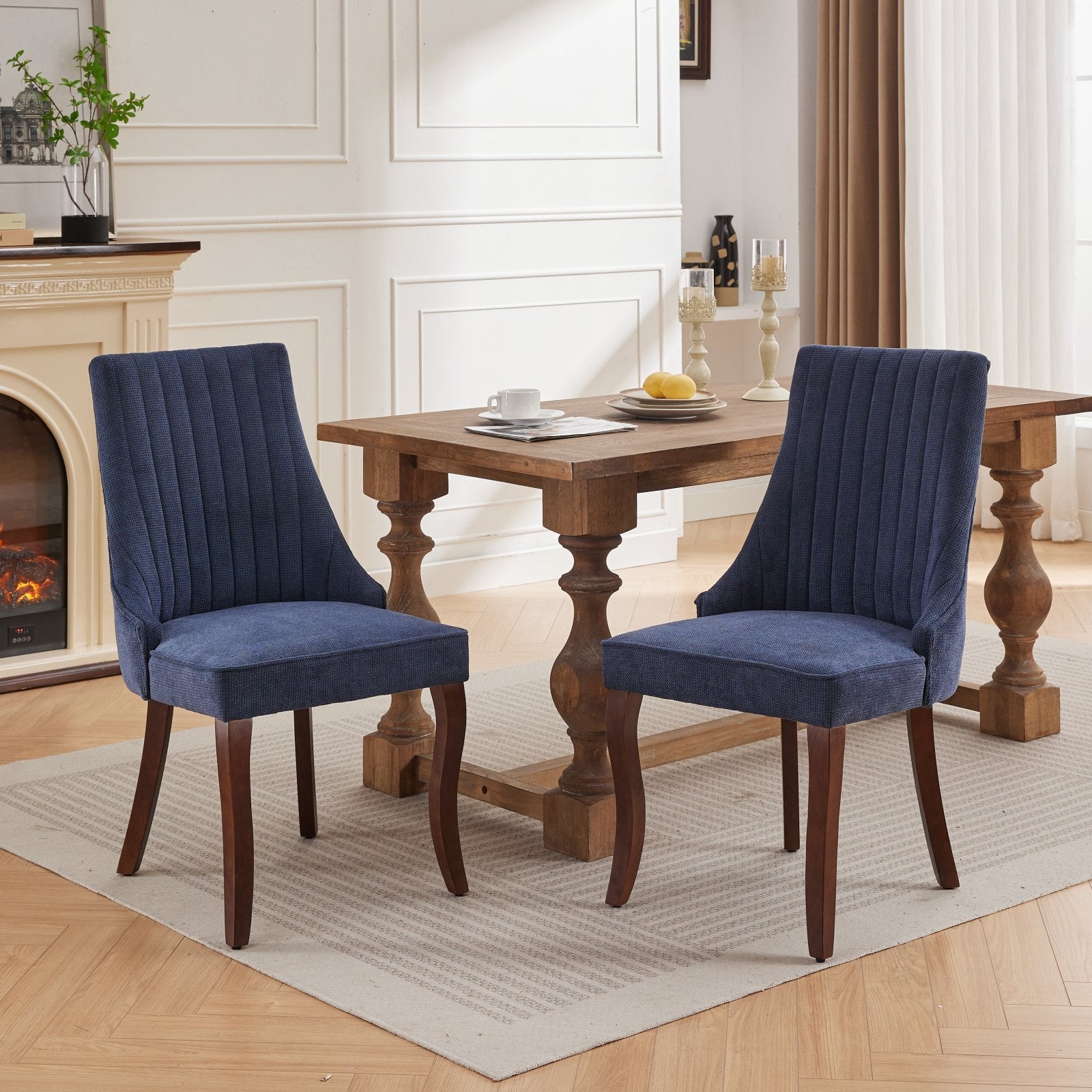 Rayon Cloth Flocking Velvet/Linen Dining Chairs (Set of 2)