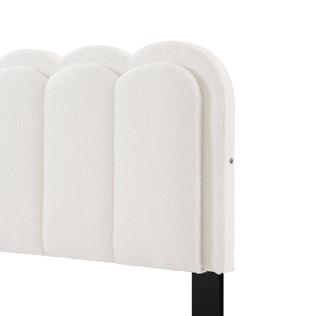 Lambswool Petal Headboard Bed Frame