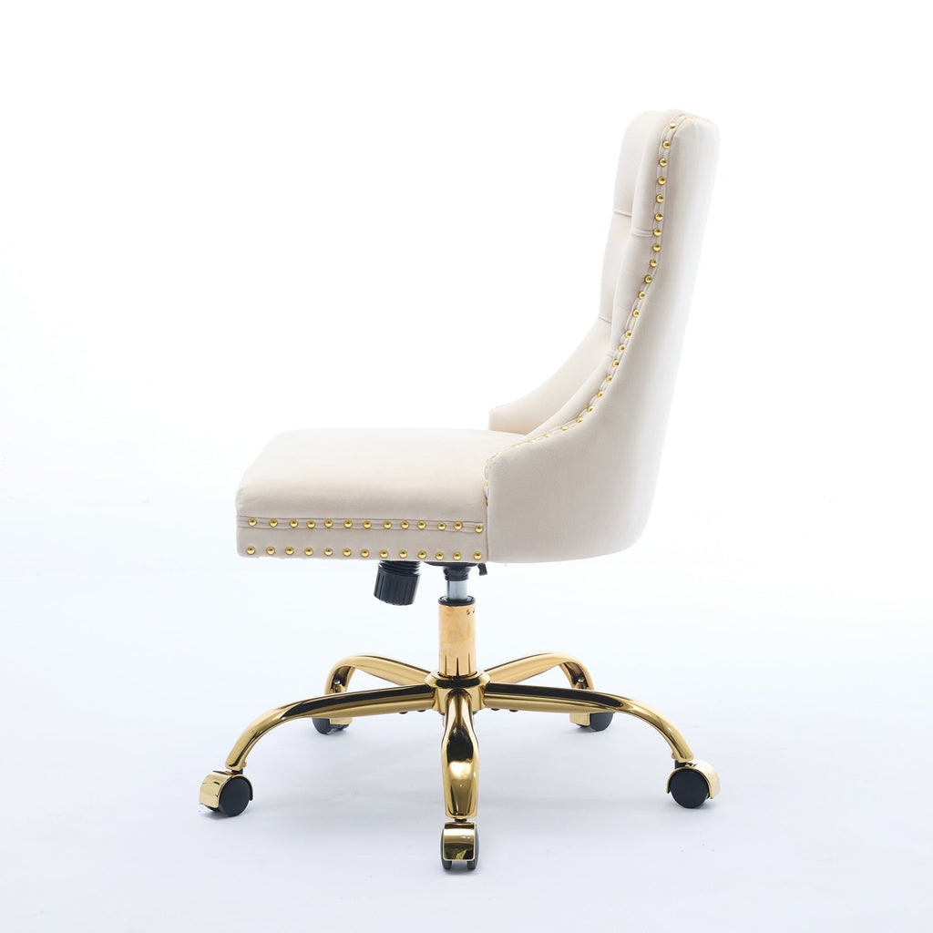 Modern Velvet Upholstered Tufted Button Home Office Chair