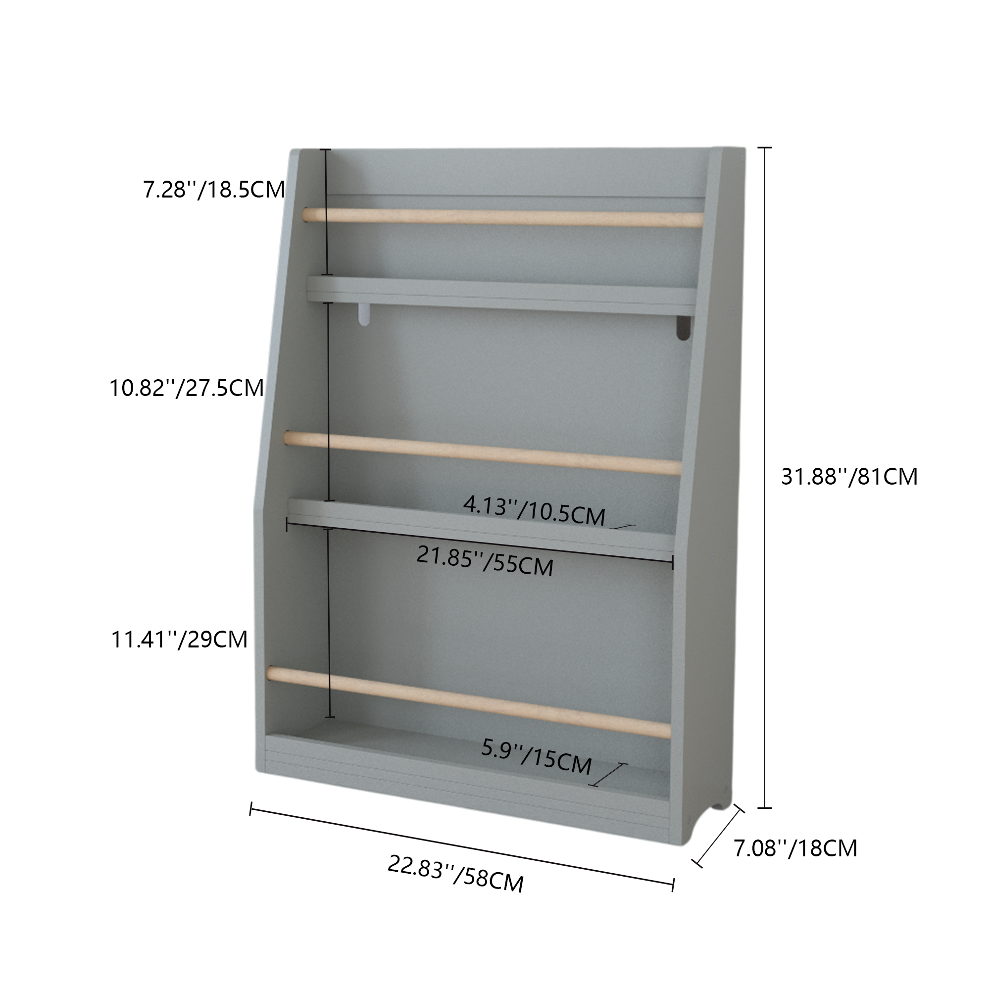 3 Tier Montessori Kids Book Display Rack