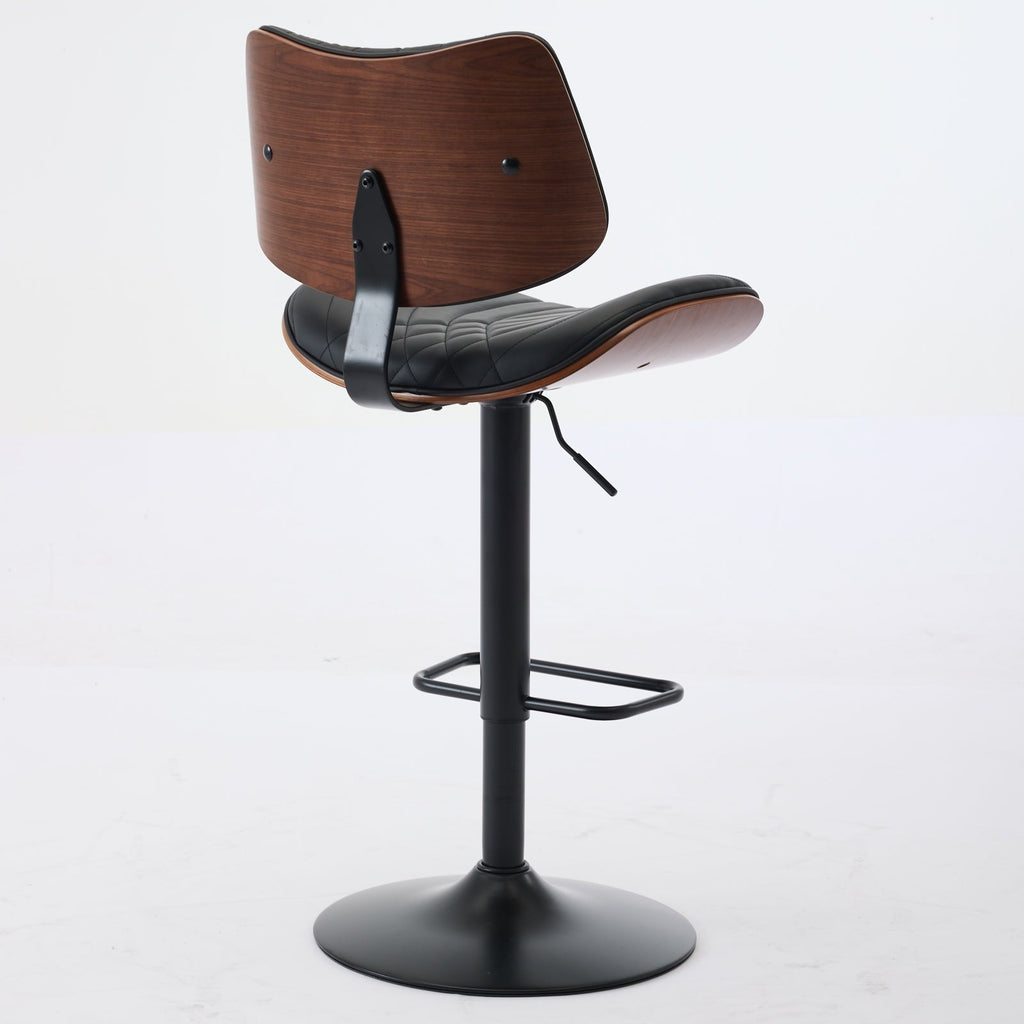 Mid Century Walnut Bentwood Bar Stools (Set of 2)