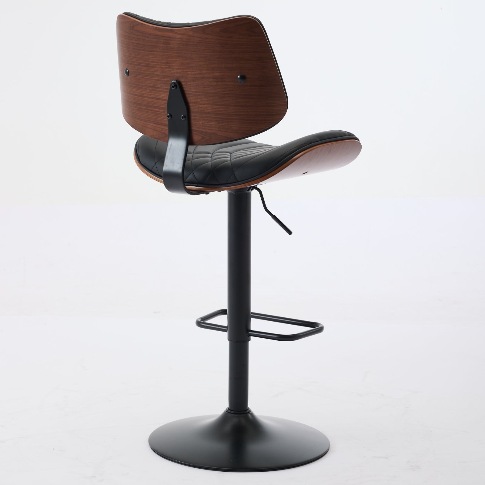 Mid Century Walnut Bentwood Bar Stools (Set of 2)