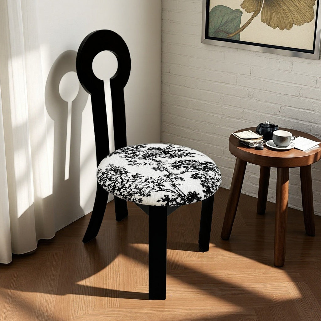 Key-Design Linen Upholstered Dining Chairs (Set of 2)