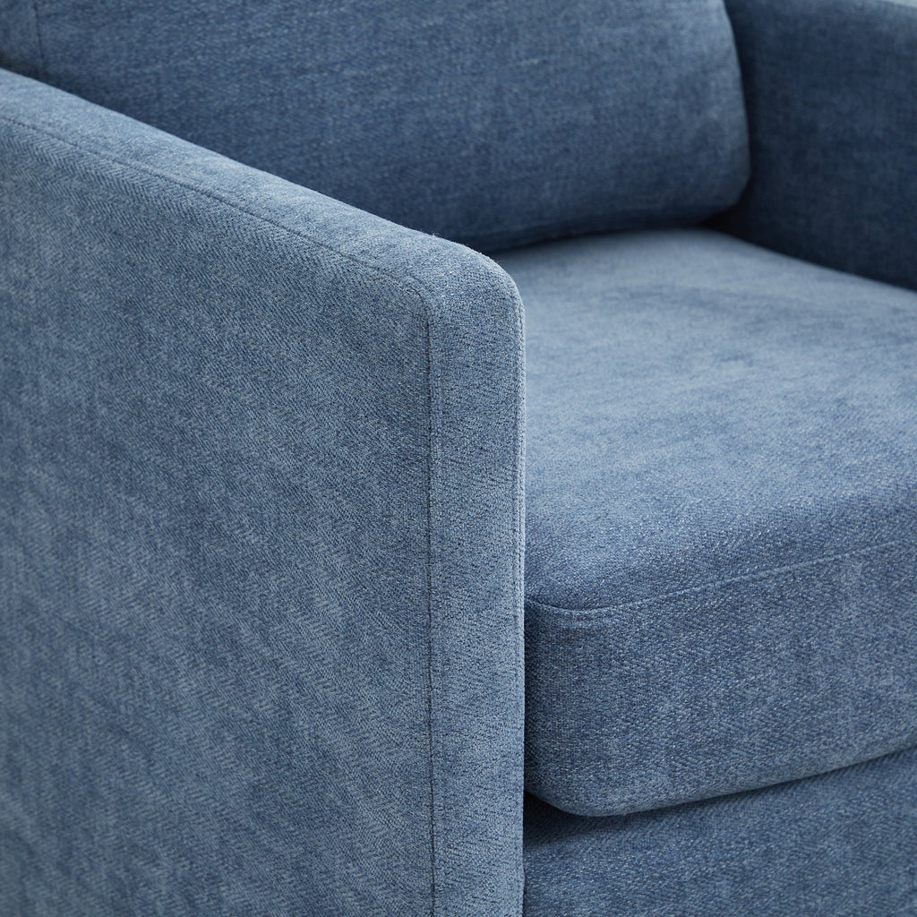 Modern Square Chenille Upholstered Swivel Accent Chair